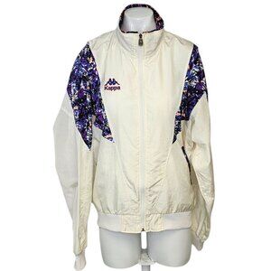 Vintage Kappa Windbreaker Jacket, Full Zip, 80's, Patterned, Streetwear